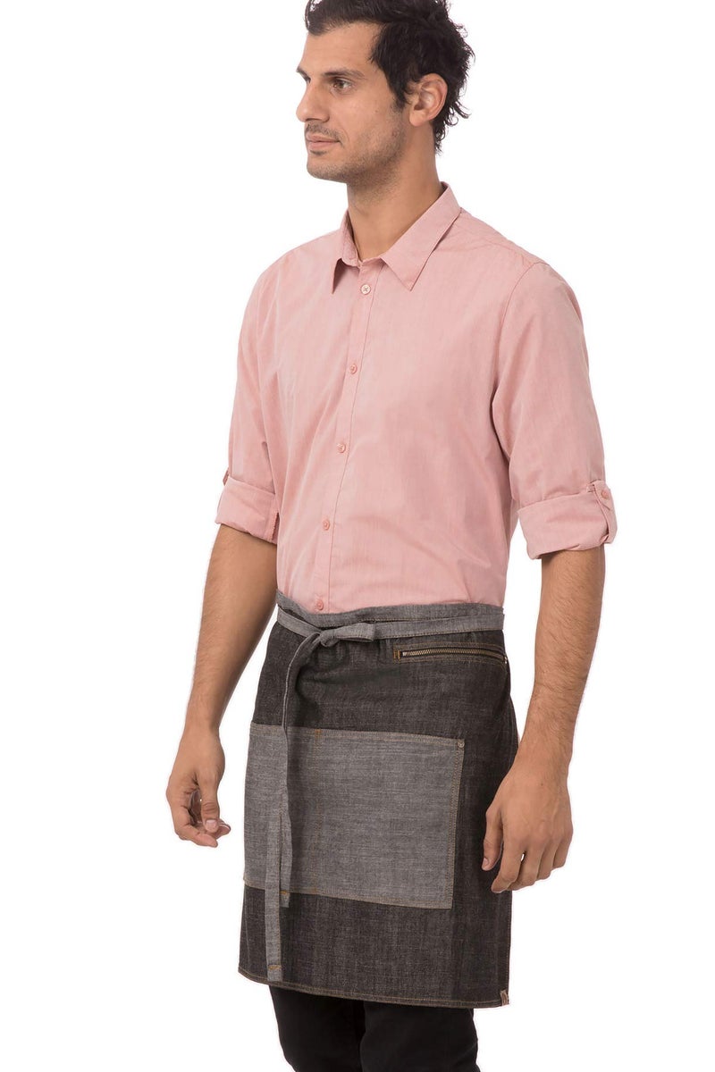 Chef Works Unisex Manhattan Half Bistro Apron, Black, One Size - Image 1